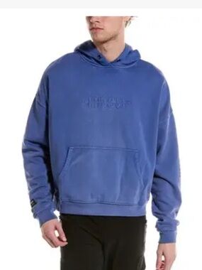 Hudson Jeans Men's Blue Embossed Logo Hoodie